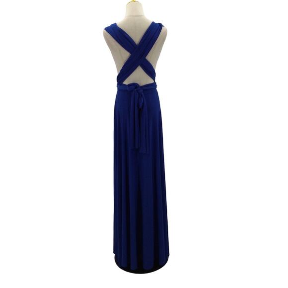 DESSY COLLECTION XS Royal Blue Convertible Multi-way Formal Maxi Dress NEW B52 - Picture 2 of 6